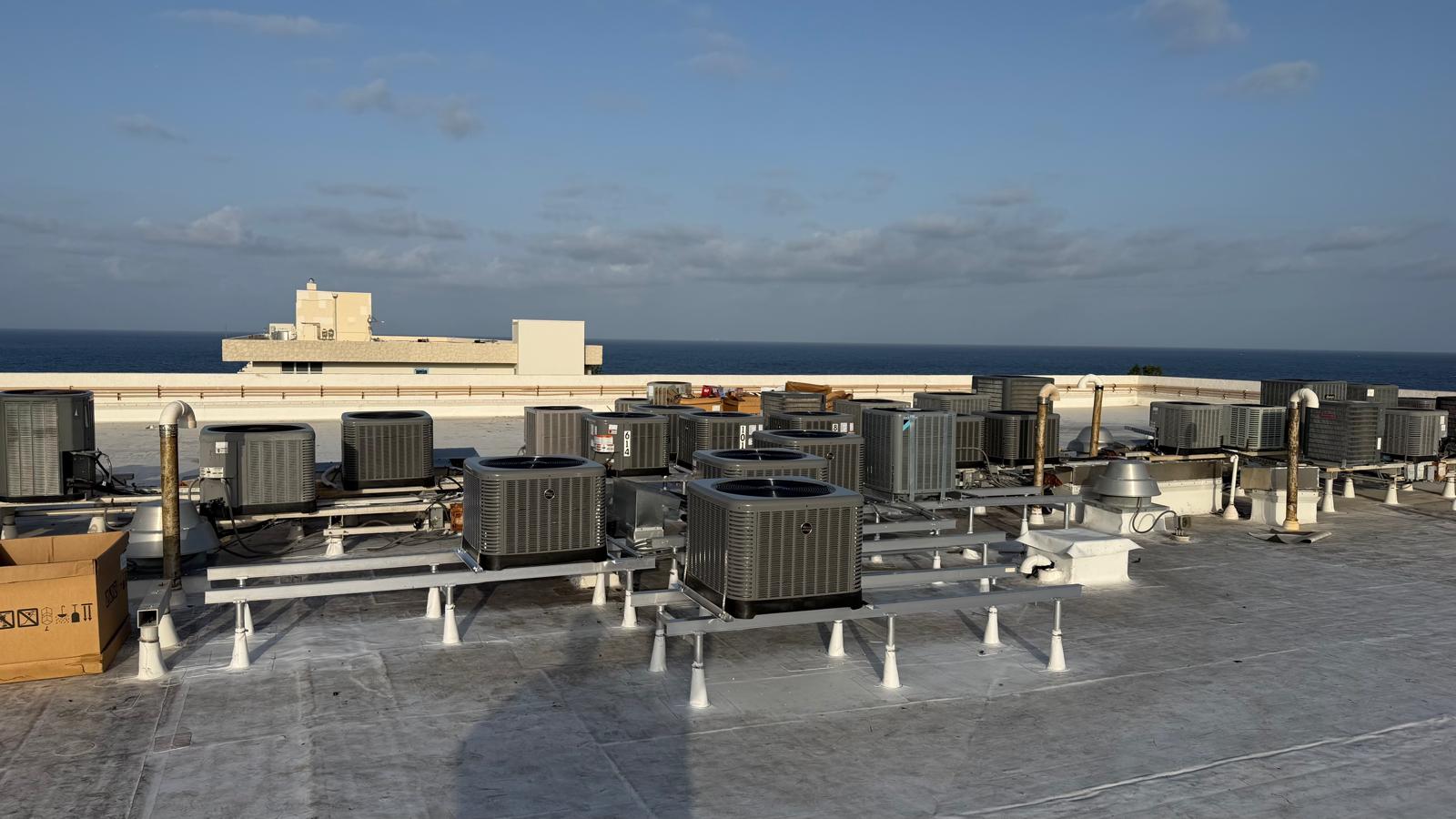 Commercial rooftop HVAC systems serviced by AC Squad in South Florida